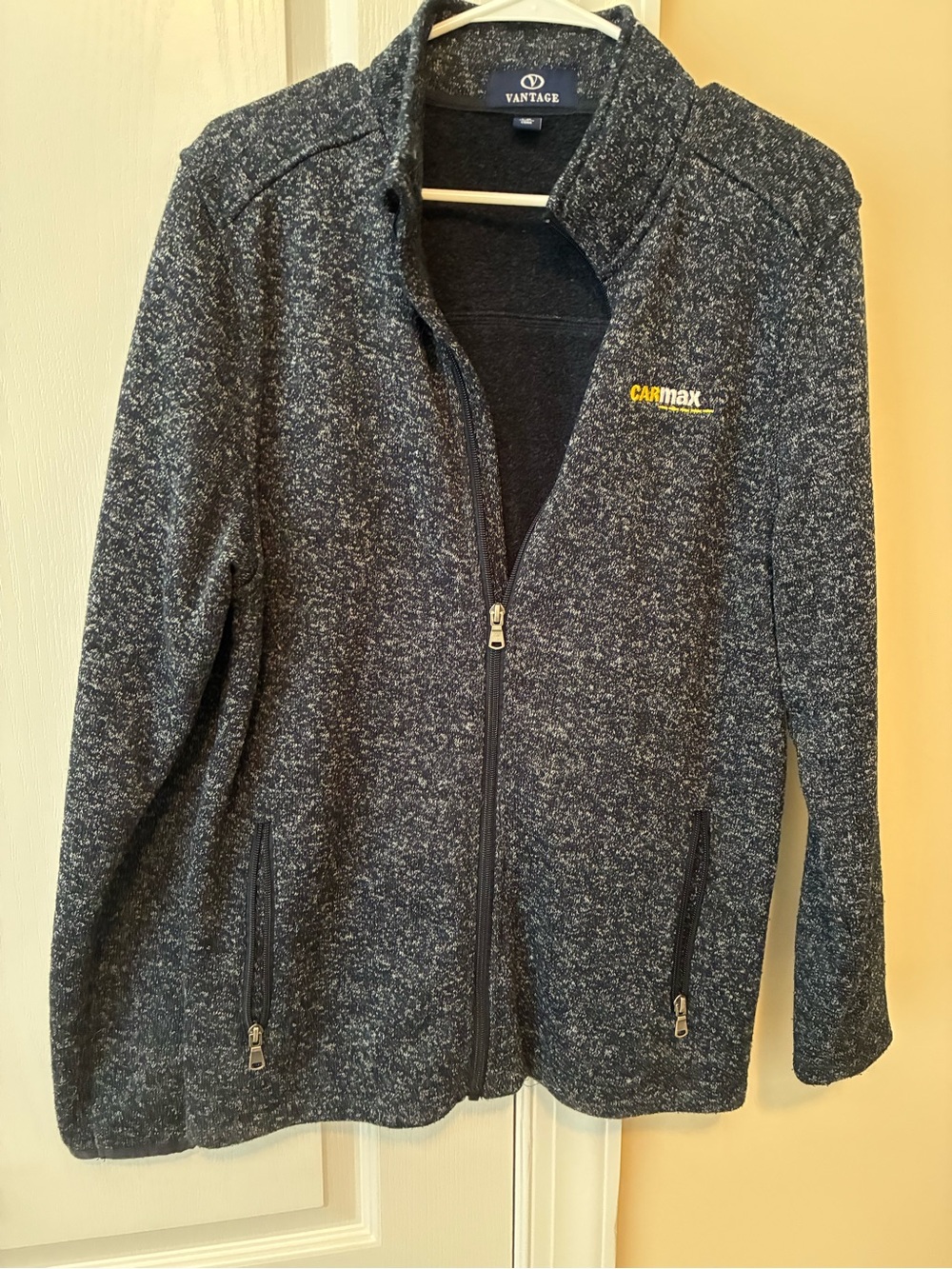 Vantage Men’s Heathered Charcoal Full-Zip Jacket with CarMax Logo